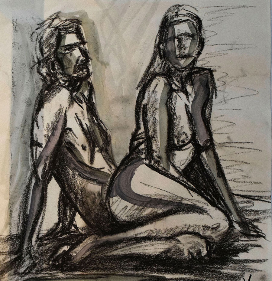 201-2020- Charcoal & Watercolor